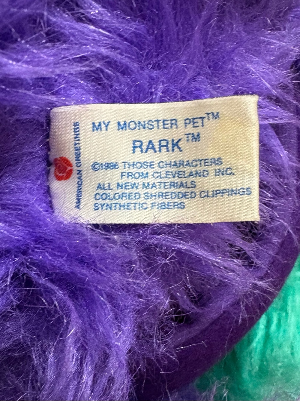 My Pet Monster Rark 1986 Hand Puppet Plush Stuffed Animal Vintage Amtoy no
Cuffs - Picture 7 of 13
